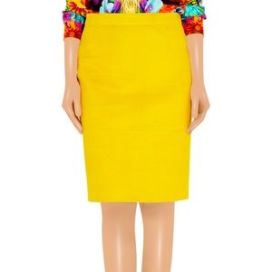 JCrew number 2 pencil skirt in double serge wool in yellow